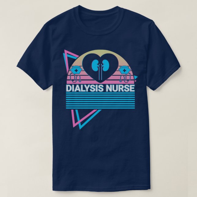 Dialysis Nurse Retro T-Shirt (Design Front)