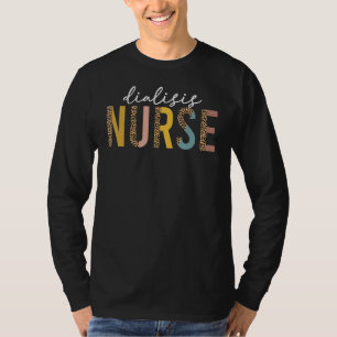 Dialysis Nurse Rn Nephrology Registered Leopard Ki T-Shirt