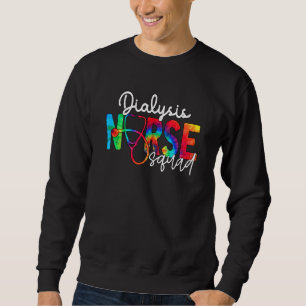 Dialysis Nurse Squad Watercol Love Stethoscope Rn  Sweatshirt