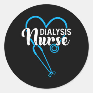 Dialysis Nurse Stethoscope Kidney Disease Nephrolo Classic Round Sticker