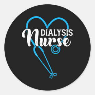 Dialysis Nurse Stethoscope Kidney Disease Nephrolo Classic Round Sticker