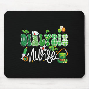Dialysis Nurse Stethoscope Lucky Shamrock Funny Mouse Pad