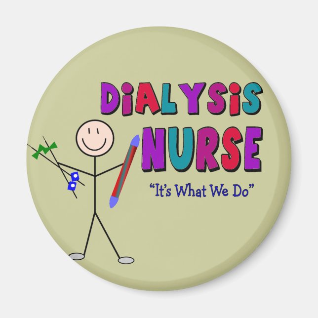 Dialysis Nurse Stick Person Design Magnet (Front)