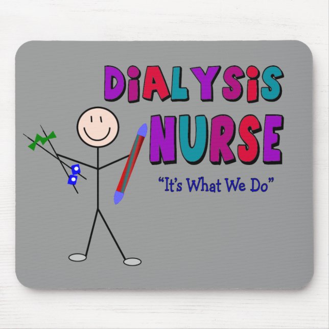 Dialysis Nurse Stick Person Design Mouse Pad (Front)