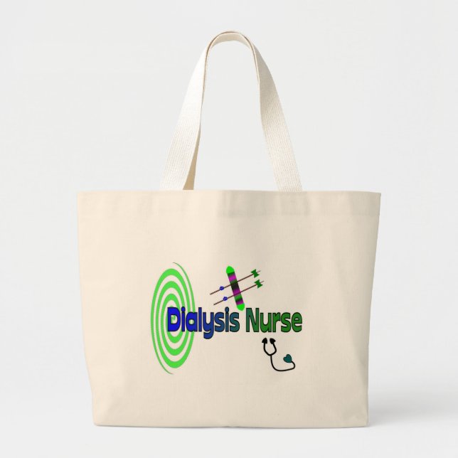 "Dialysis Nurse" Unique graphics Gifts Large Tote Bag (Front)