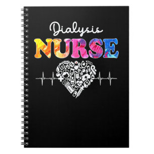 Dialysis Nurse Watercol Love Heart Stethoscope Rn Notebook