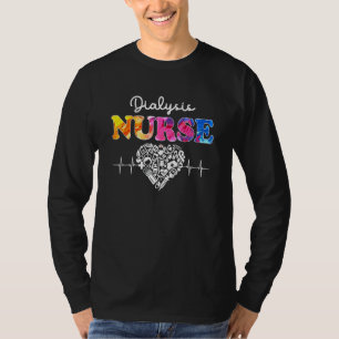 Dialysis Nurse Watercol Love Heart Stethoscope Rn T-Shirt