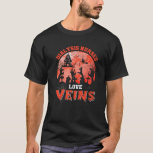 Dialysis Nurses Love Veins Zombie Nurse Halloween T-Shirt