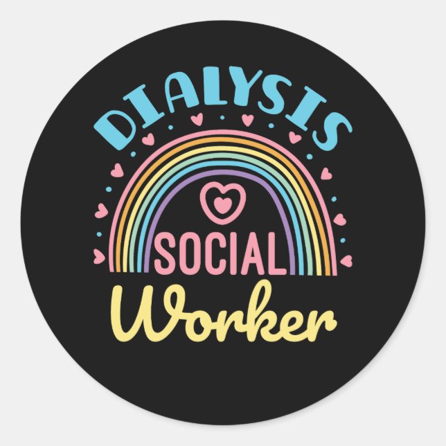 Dialysis Social Worker Renal LCSW Classic Round Sticker (Front)