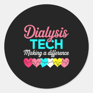 Dialysis Tech Making A Difference Technician Heart Classic Round Sticker