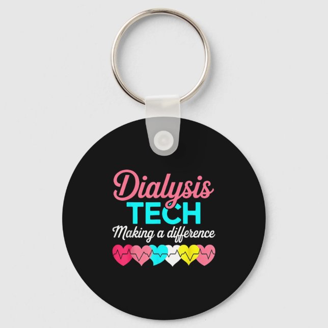 Dialysis Tech Making A Difference Technician Heart Key Ring (Front)