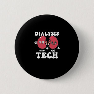Dialysis Tech Retro Groovy 6 Cm Round Badge
