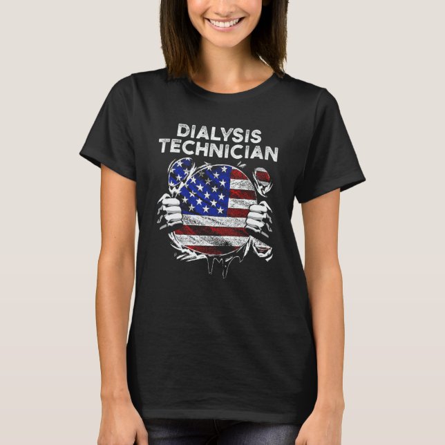 Dialysis Technician Hand Open Nephrology Tech T-Shirt (Front)
