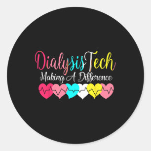 Dialysis Technician Heart Nephrology - Kidney Hear Classic Round Sticker