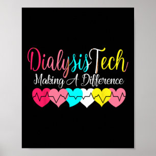 Dialysis Technician Heart Nephrology - Kidney Hear Poster