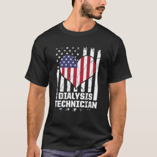 Dialysis Technician Heart USA Nephrology Tech T-Shirt