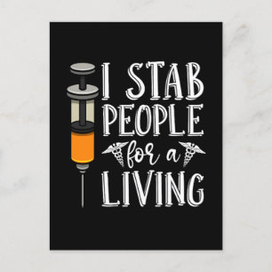 Dialysis Technician I Stab People Nephrology Tech Holiday Postcard