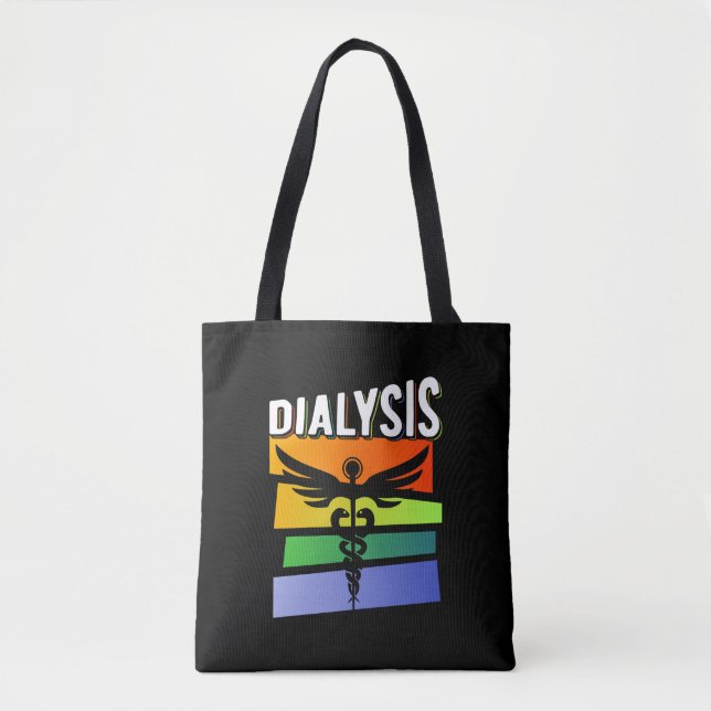 Dialysis Technician Medical Colourful Nurse Tote Bag (Front)