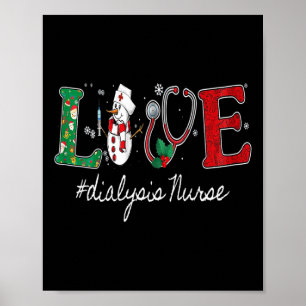 Dialysis Technician Nephrology Christmas Dialysis Poster