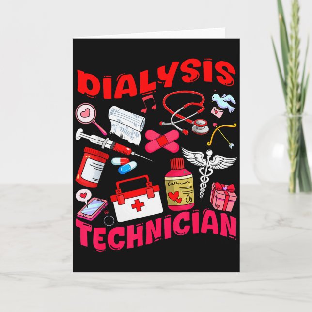 Dialysis Technician Nurse Job Tools Valentine Medi Card (Front)