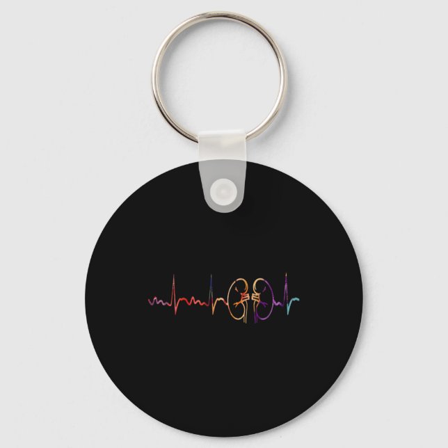 Dialysis Technician Nurse Kidney Heartbeat awarene Key Ring (Front)