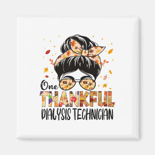 Dialysis Technician One Thankful Thanksgiving Fall Magnet