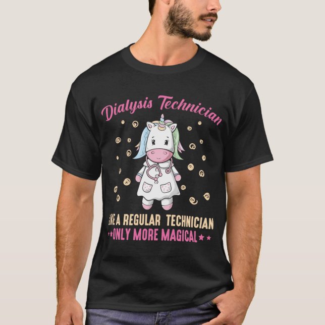 Dialysis Technician Unicorn Nurse Nephrologist T-Shirt (Front)