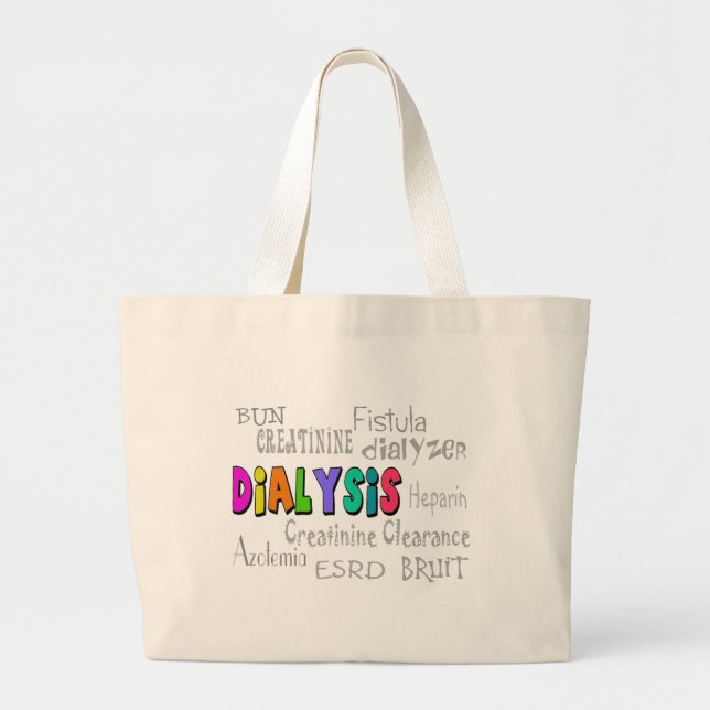 Dialysis Terminology Gifts Large Tote Bag (Front)