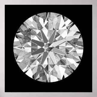 Diamant blanc taille brillant - poster