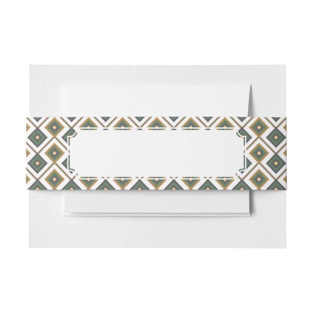 Diamante in green invitation belly band (Front Example)