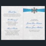 Diamante Snowflake & Blue Ribbon Winter Wedding<br><div class="desc">The diamante snowflake & blue ribbon wedding collection is perfect for any couple planning a romantic winter wedding celebration. The design features a light silvery grey and white snowflake textured background with a diamante snowflake on top of a silky looking ribbon. The wording incorporates the same silvery grey and blue...</div>