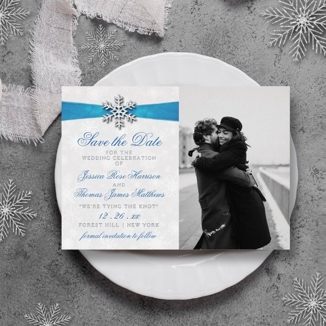 Diamante Snowflake & Blue Ribbon Winter Wedding (Creator Uploaded)