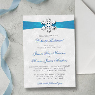 Diamante Snowflake & Blue Ribbon Winter Wedding