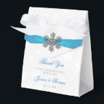 Diamante Snowflake & Blue Ribbon Winter Wedding Favour Box<br><div class="desc">Celebrate in style with these elegant and very trendy wedding favour boxes. The design is easy to personalise with your own wording and your family and friends will be thrilled when they receive this fabulous favour boxes. Matching items can be found in the collection.</div>