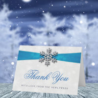 Diamante Snowflake & Blue Ribbon Winter Wedding
