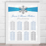 Diamante Snowflake & Blue Ribbon Winter Wedding Foil Prints<br><div class="desc">Celebrate in style with this elegant and very trendy real foil pressed wedding seating chart. The design is easy to personalise with your own wording and your family and friends will be thrilled when they see this fabulous table plan. Matching wedding items can be found in the collection.</div>