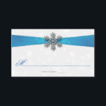 Diamante Snowflake & Blue Ribbon Winter Wedding Place Card<br><div class="desc">Celebrate in style with these elegant and very trendy wedding place cards. The design is easy to personalise with your special event wording and your guests will be thrilled when they see these fabulous place cards. Matching wedding items can be found in the collection.</div>