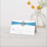 Diamante Snowflake & Blue Ribbon Winter Wedding Place Card<br><div class="desc">Celebrate in style with these elegant and very trendy wedding place cards. The design is easy to personalise with your special event wording and your guests will be thrilled when they see these fabulous place cards. Matching wedding items can be found in the collection.</div>