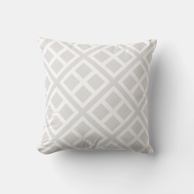 Diamond4 [gray] - Japanese Traditional Pattern Cushion (Front)