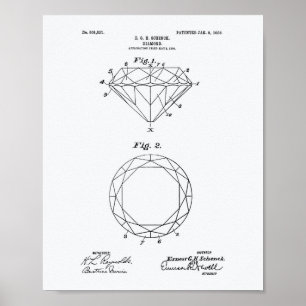 Diamond 1906 Patent Art White Paper Poster