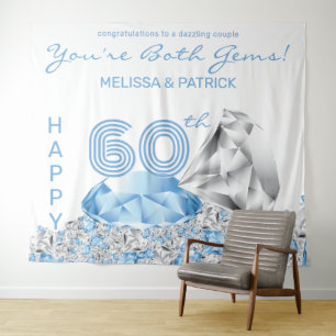 Diamond 60th Anniversary Backdrop Tapestry