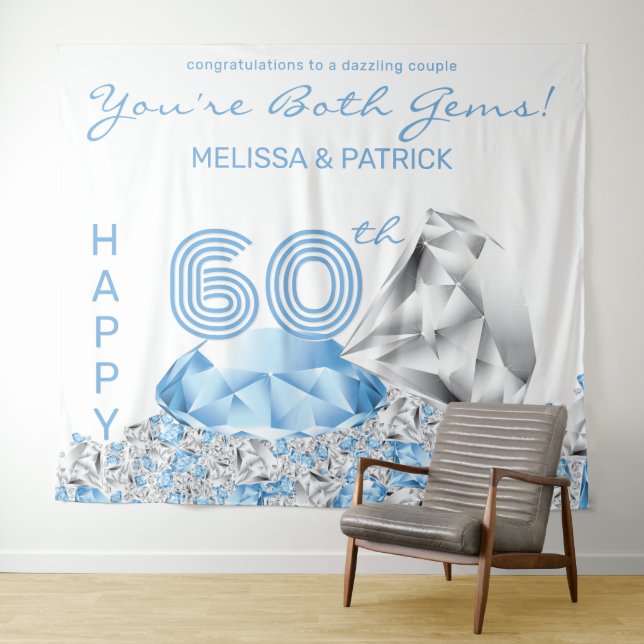 Diamond 60th Anniversary Backdrop Tapestry (In Situ (Horizontal))