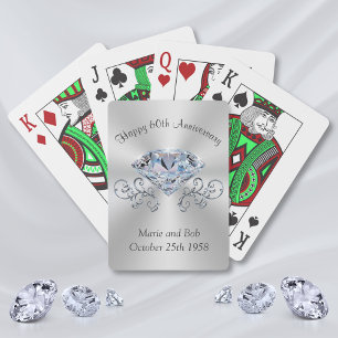 Diamond 60th Anniversary Playing Cards, Your Text Playing Cards