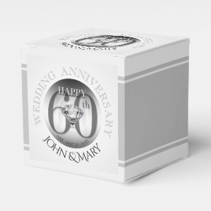 Diamond 60TH Wedding Anniversary Cube Favour Box