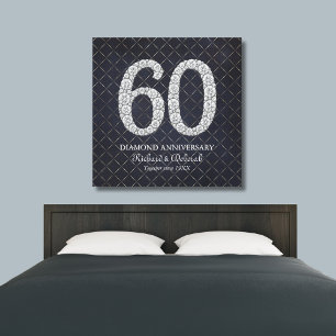 Diamond 60th Wedding Anniversary Real Canvas Print