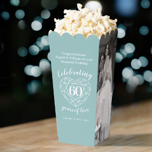 Diamond 60th wedding anniversary two photos favour box