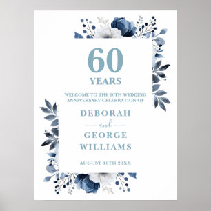 Diamond 60th Wedding Anniversary Welcome Sign