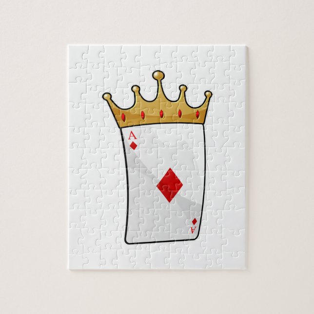 Diamond Ace with King Crown Jigsaw Puzzle (Vertical)
