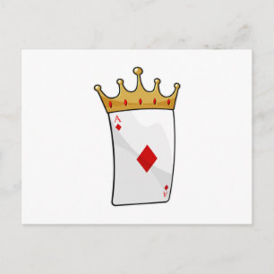 Diamond Ace with King Crown Postcard