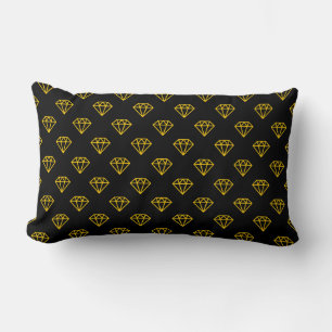 Diamond - Amber on Black Lumbar Cushion